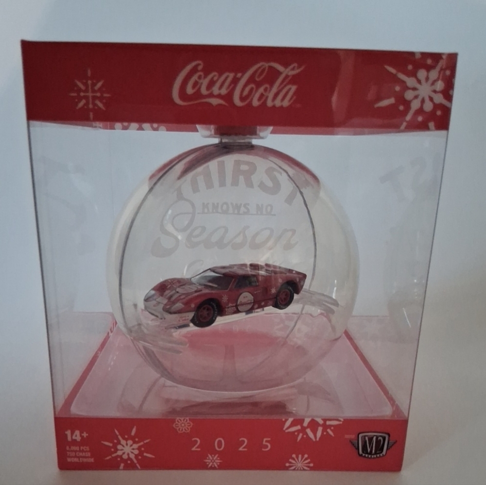 M2 Machines 2025 Coca-Cola Christmas Ornament 1966 FORD GT40 MKII Unopened NIB